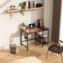 Computer Desk With Bookshelf PC Study Writing Desk ,Working with Storage Shelves, Desks & Workstations for Home Office Bedroom, 100x50x75cm Image 2