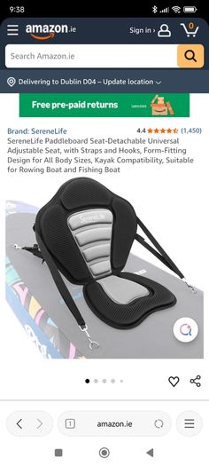Paddle board seat