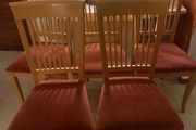 5 x Beautiful Padded Wooden Kitchen Dining Chairs - Can Deliver