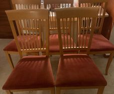5 x Beautiful Padded Wooden Kitchen Dining Chairs - Can Deliver