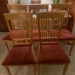 5 x Beautiful Padded Wooden Kitchen Dining Chairs - Can Deliver