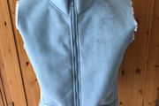 Blue Suede effect waistcoat -100%acrylic fur lining