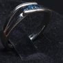 14ct White Gold Blue Stone Ring Je t aime toi Romantic French Engraving 3.18g Image 3