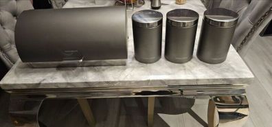 Set of Bread bin and 3 canisters