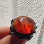 Rare Vintage Polish Rytosztuka Silver & Baltic Amber Ring Image 2