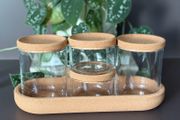 IKEA Glass Storage Jar Set with Cork Lids &amp; Tray