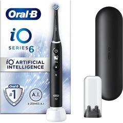 Oral-B iO6 Electric Toothbrush with Revolutionary iO Technology, Gifts For Women / Men, 1 Toothbrush Head, 5 Modes with Teeth Whitening, UK 2 Pin Plug, Black Lava (FREE POSTAGE)