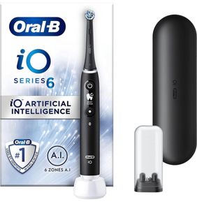 Oral-B iO6 Electric Toothbrush with Revolutionary iO Technology, Gifts For Women / Men, 1 Toothbrush Head, 5 Modes with Teeth Whitening, UK 2 Pin Plug, Black Lava (FREE POSTAGE)