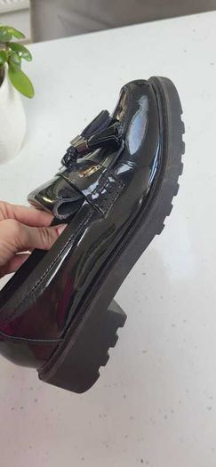 M&S Black Patent Loafers Sz 6UK