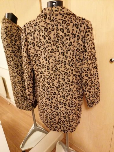 Women's Leopard Print Wool Mix Coat Size 14