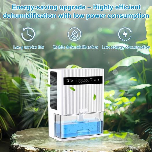 Electric Dehumidifier, 3000ml Portable Small Dehumidifier for Bedroom with Ultra Quiet & Auto Shut off 7 Colorful LED for Wardrobe,basement,Bathroom,Closet,RV,Baby Nursery