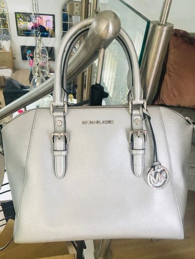 BNWT Michael Kors Ciara Tote Bag Silver WORTH 350