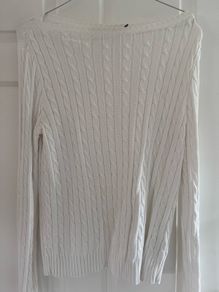 Ralph Lauren Cable Knit White Jumper Size S