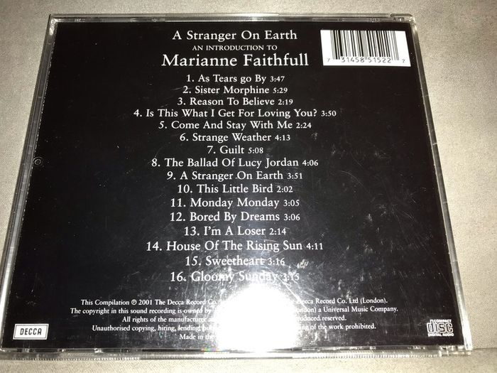A Stranger On Earth: An Introduction To Marianne Faithful    CD