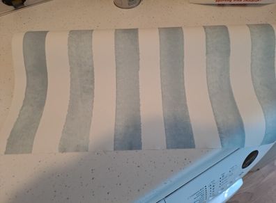 Wallpaper B&Q Blue White Stripe Brand New