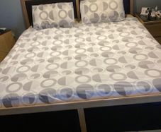 Premium Solid Oak and Leather 6ft Super King Bed - Complete Bundle