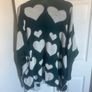 Oversized plus size  emerald green cardi poncho hearts pattern Perfect condition Postage included Image 5