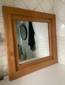 Square Wooden Mirror