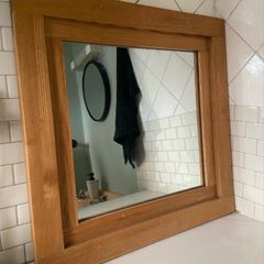 Square Wooden Mirror