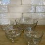 Vintage Etched Glass Dessert 3 footed dish set (7 pieces) Image 5