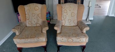 queen anne armchairs