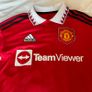 2022 2023 Manchester United Man Utd Red genuine Long Sleeve Home Shirt CASEMIRO 18 Junior Image 3