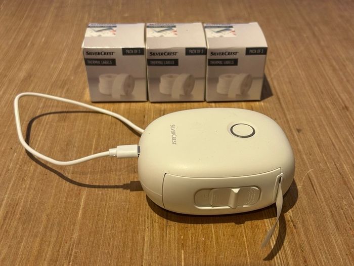 SilverCrest Bluetooth Label Printer (model 4435) and Thermal Labels (3boxes)