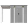 Garden Shed with Extended Roof Light Grey 277x107x181 cm Steel Image 2