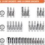 Socket Set Kit 46 Piece Socket Wrench Set 1/4 Inch Drive Ratchet Set Chrome Vanadium Tools Set Cr-V Mechanic for Car, DIY and Repair (FREE POSTAGE) Image 2