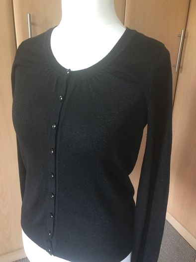 M Collection ladies black sparkle cardigan size 8