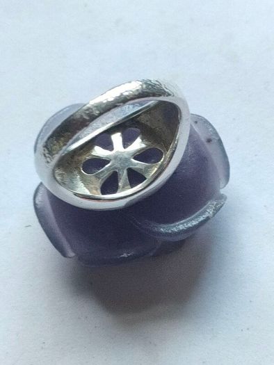 Lavender Jade Petal Sterling Silver Ring