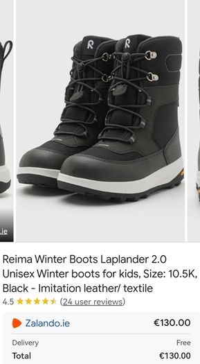 Girl's Reima boots size UK 7