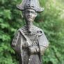 Vintage Egyptian  Figure of Osiris 10" (made of some metal, a few cracks visible in the photos, mounted on a marble base) Image 5