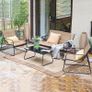 Conversation Sets 4 Pieces, Garden Table and Chairs, mesh sling Material, Waterproof, Breathable, Garden Furniture Sets for Outdoor, Backyard, Poolside (Brown) Image 2