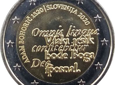 Slovenia 2 Euro Commemorative Coin 2020 - Adam Bohoric. Uncirculated.