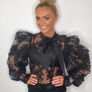 2 X Black lace blouse size 10 Image 2