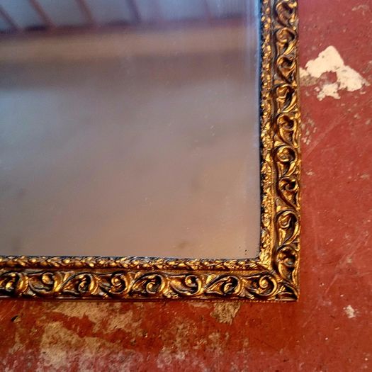 Antique pair of ornate portrait mirrors