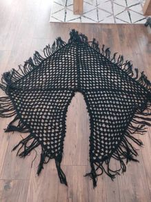 Hand kneated- black scarf