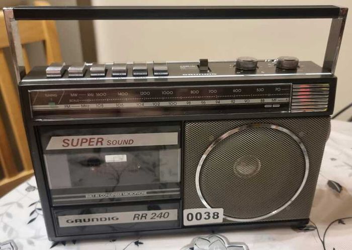 From 1985 Grundig RR240A Radio Cassette-Recorder, working good.