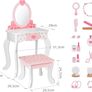 Kids Vanity Set, Table & Chair Vanity Set With Mirror (Includes 15 pcs multiple make up accessories), Makeup Dressing Table with Storage Drawer, Pink Image 6