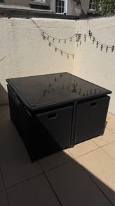 Outdoor Dinning Table Rattan Cube 4 seater