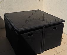 Outdoor Dinning Table Rattan Cube 4 seater