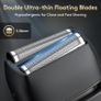 Brightup Foil Shaver, Electric Razor for Men, Upgraded Electric Shaver with Pop Up Trimmer, USB-C Rechargeable, Waterproof, Cordless, Double Floating Blade for Close Shaving, Black Image 2