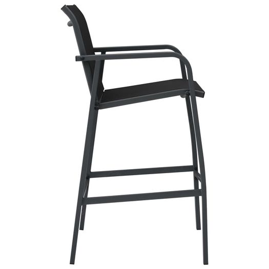Garden Bar Chairs 4 pcs Grey Textilene