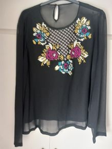 Temperley London Silk Top, Blouse, Size 16, 100% Silk