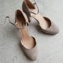 Grey suede Dune heels and handbag Image 2
