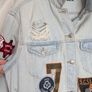 Topshop Moto Patch Distressed Denim Jacket UK 12 Image 6