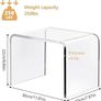 Clear Acrylic U Shaped End Table, Transparent Perspex Plastic Shower Stool, Stylish Modern Coffee Table with Rounded Edges, Waterproof Shower Bench for Small Spaces Bedroom, Living Room (30 20 22cm) Image 8