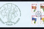 1987 British Virgin Islands The 11th Meeting of the Organization of Eastern Caribbean States - Island Maps and National Flags Presentation Pack Presented by British Virgin Islands Government.