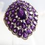 Huge amethyst multistone ring, sterling silver, size N Image 7